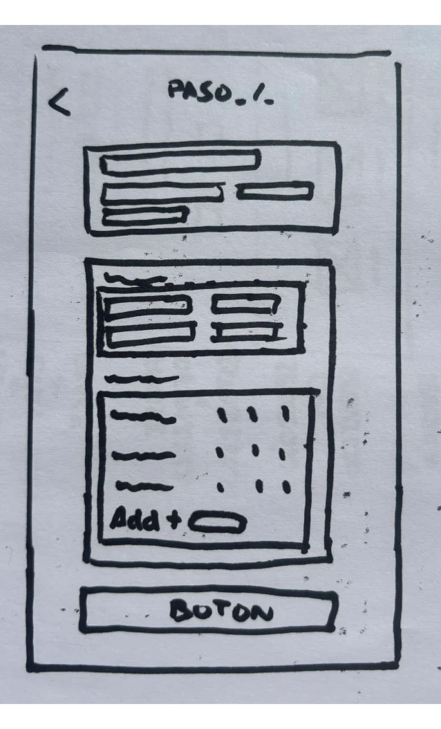 Boceto en papel del formulario de un anuncio