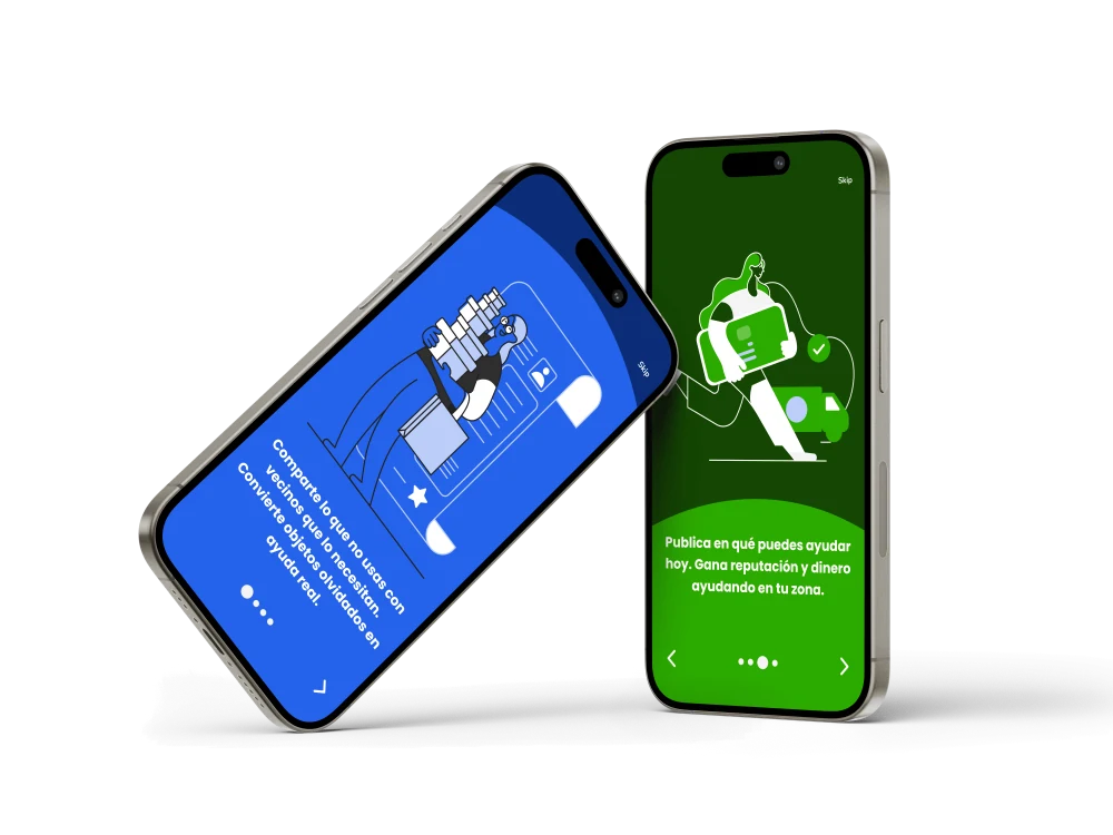Pantallas de bienvenida y onboarding de Loop